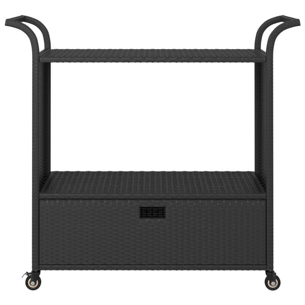 vidaXL Serveringsvogn med skuff svart 100x45x97 cm polyrotting