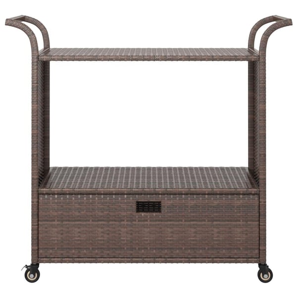vidaXL Baarivaunu laatikolla ruskea 100x45x97 cm polyrottinki