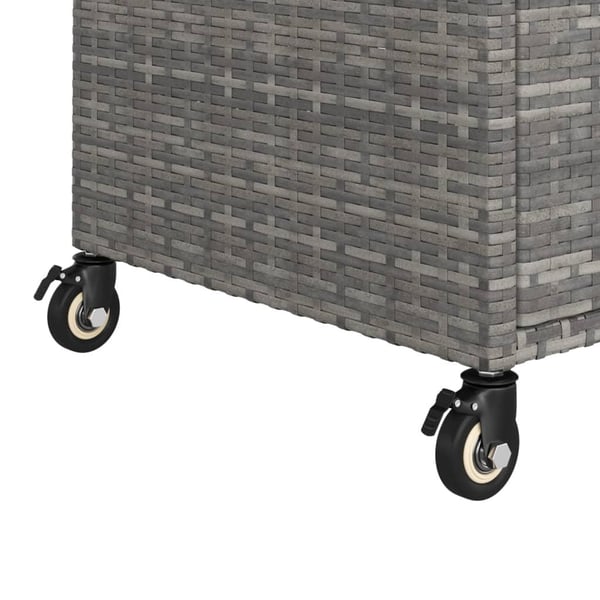 vidaXL Baarivaunu laatikolla harmaa 100x45x97 cm polyrottinki