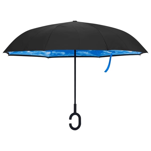 vidaXL Paraply med C-håndtak svart 108 cm