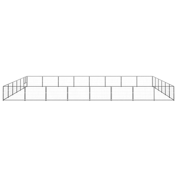 vidaXL Koiranhäkki musta 48 m² teräs