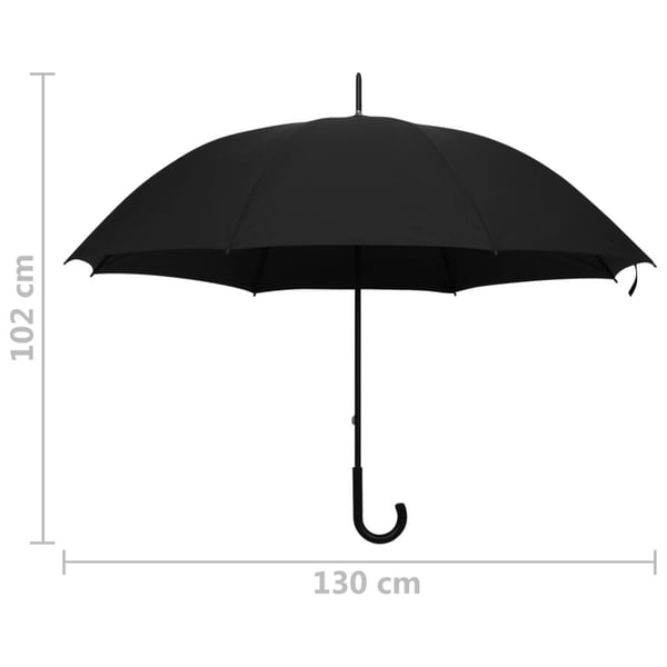 vidaXL Sateenvarjo musta 130 cm