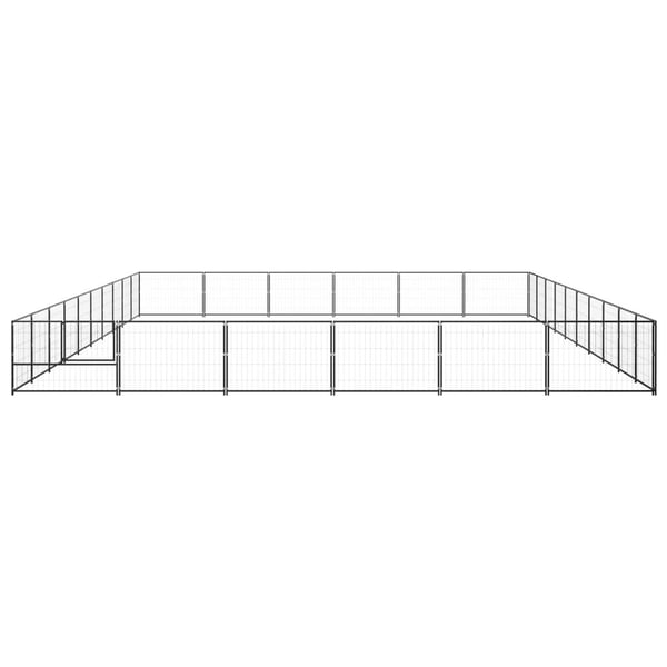 vidaXL hundeløbegård 60 m² stål sort