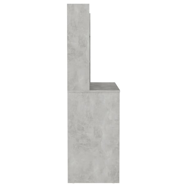 vidaXL Sminkebord med LED-lys 100x40x135 cm MDF betonggrå