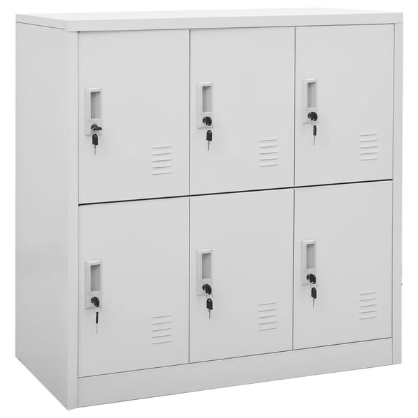 vidaXL Oppbevaringsskap lysegrå 90x45x92,5 cm stål