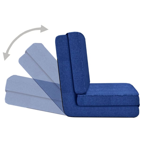 vidaXL foldbar gulvstol stof blå