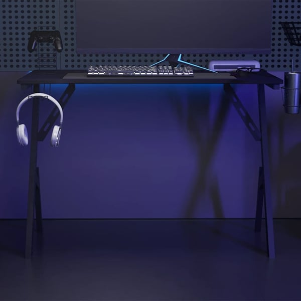 vidaXL gamerbord med Y-formede ben 110x60x75 cm sort