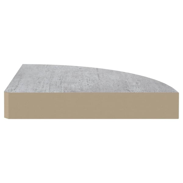vidaXL hjørnehylde 35x35x3,8 cm MDF betongrå