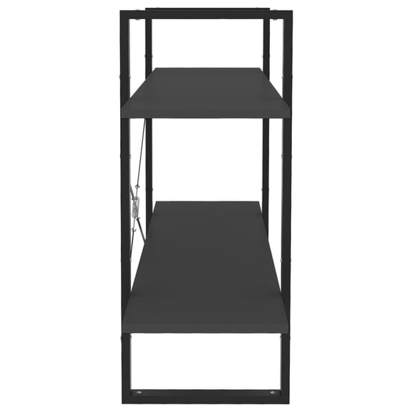 vidaXL Bokhylla 2 hyllplan grå 100x30x70 cm konstruerat trä