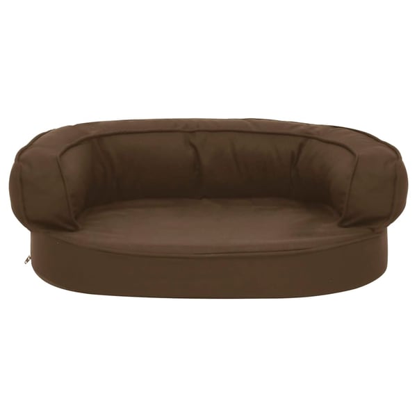 vidaXL Ergonomisk hundeseng med linutseende 60x42 cm brun