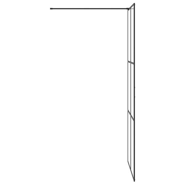 vidaXL brusevæg 90x195 cm klart sikkerhedsglas sort