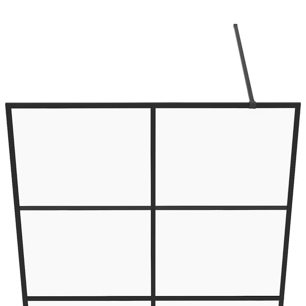 vidaXL brusevæg 115x195 cm klart sikkerhedsglas sort