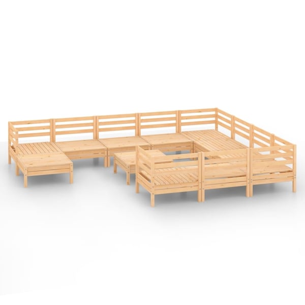vidaXL Hagesofagruppe 12 deler heltre furu