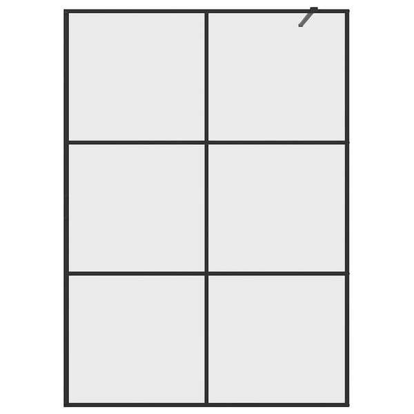 vidaXL brusevæg 140x195 cm med klart sikkerhedsglas sort