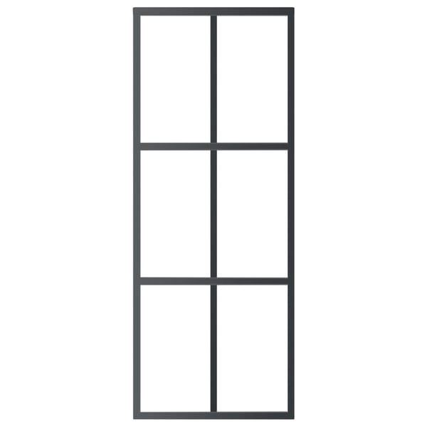 vidaXL Skyvedør med monteringssett 76x205 cm ESG glass og aluminium