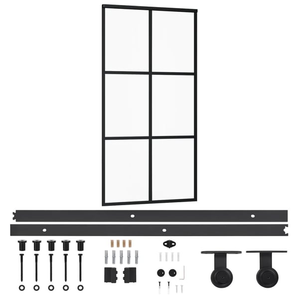 vidaXL Skyvedør med monteringssett 102x205 cm ESG glass og aluminium