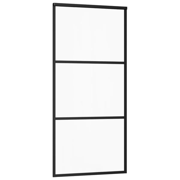 vidaXL Skjutdörr med beslagset ESG glas och aluminium 90x205 cm