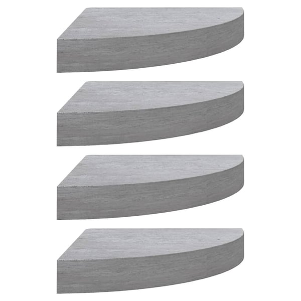 vidaXL hjørnehylder 4 stk. 25x25x3,8 cm MDF betongrå