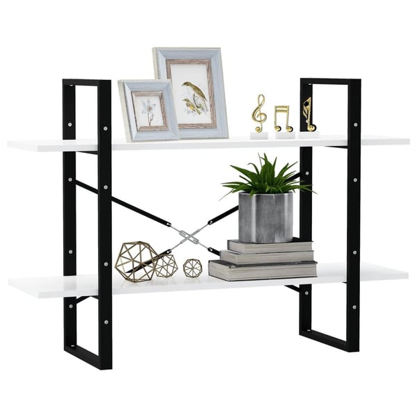 vidaXL Bokhylla 2 hyllplan vit 100x30x70 cm konstruerat trä