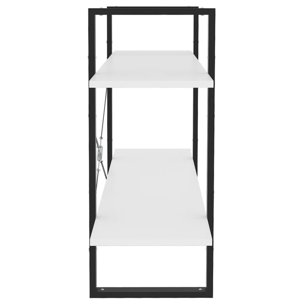 vidaXL Bokhylla 2 hyllplan vit 100x30x70 cm konstruerat trä
