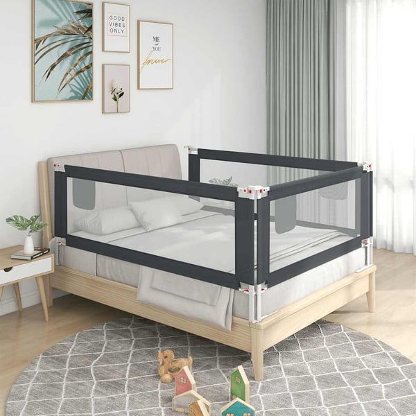 vidaXL Turvalaita sänkyyn tummanharmaa 200x25 cm kangas