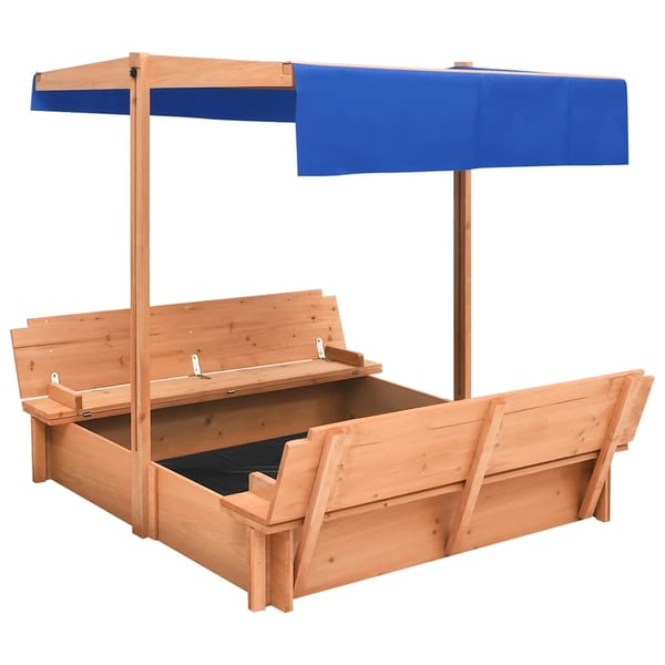vidaXL Sandkasse med tak gran 112x112x112 cm