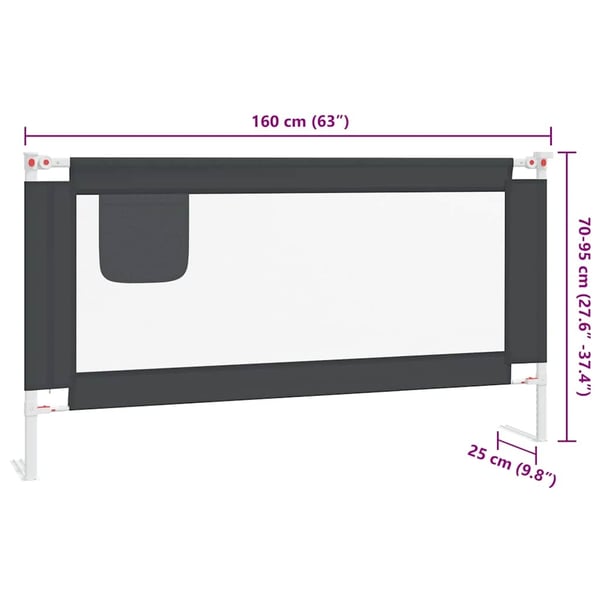vidaXL sengehest 160x25 cm stof mørkegrå