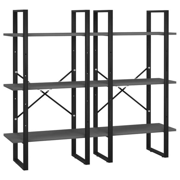 vidaXL Oppbevaringshylle grå 60x30x210 cm konstruert tre