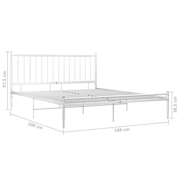 vidaXL Sengeramme hvit metall 180x200 cm