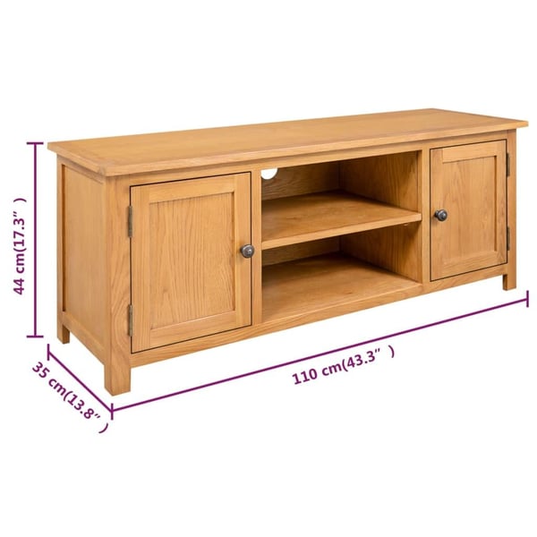 vidaXL tv-skab 110x35x44 cm massivt egetræ