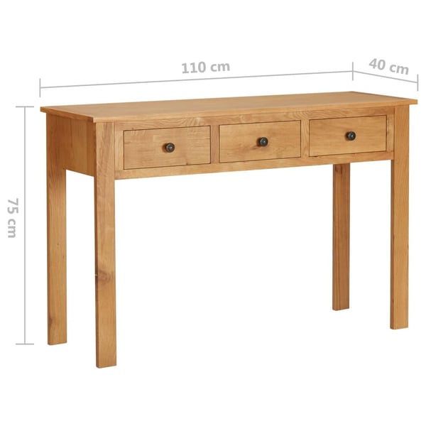 vidaXL Sminkebord 110x40x75 cm heltre eik