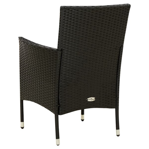 vidaXL havestole med hynder 2 stk. polyrattan sort