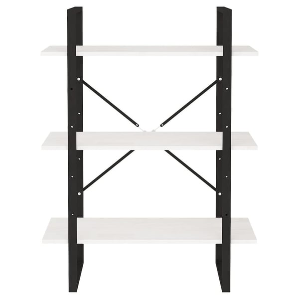 vidaXL Bokhylle 3 nivåer hvit 80x30x105 cm heltre furu