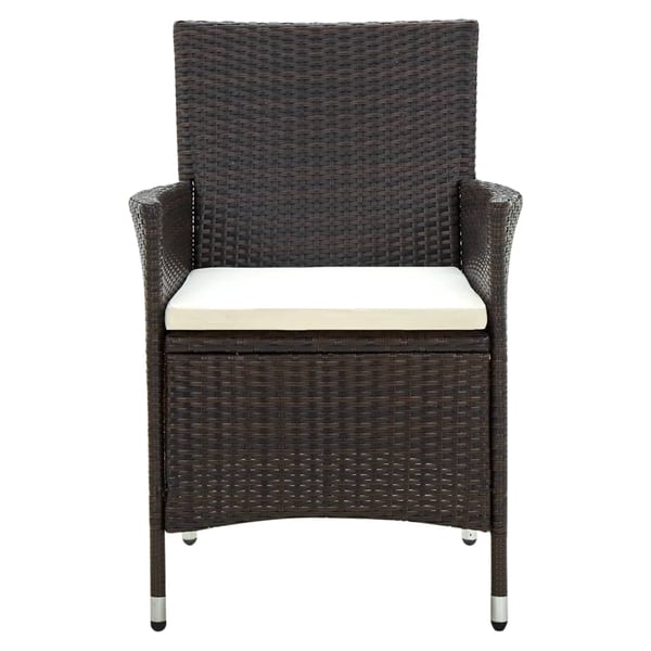 vidaXL havestole med hynder 4 stk. polyrattan brun
