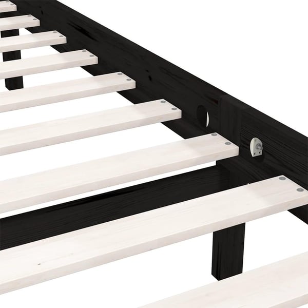 vidaXL Sengeramme svart heltre furu 75x190 cm Small Single