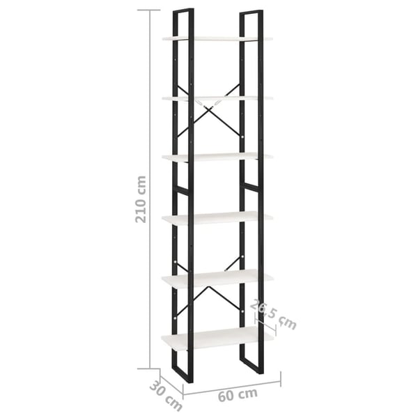 vidaXL opbevaringsreol 60x30x210 cm massivt fyrretræ hvid