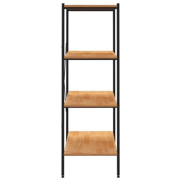 vidaXL reol med 4 hylder 80x40x130 cm sort og egetræ