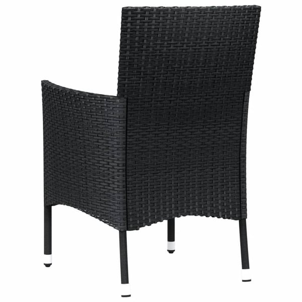 vidaXL havestole med hynder 4 stk. polyrattan sort