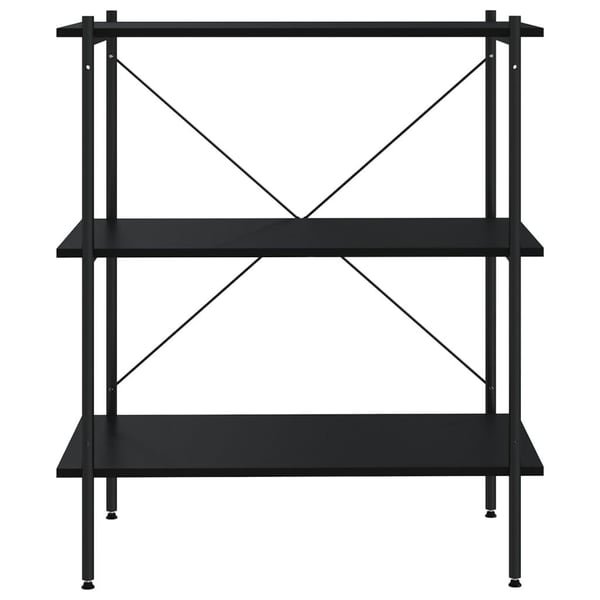 vidaXL reol med 3 hylder 80x40x92 cm sort
