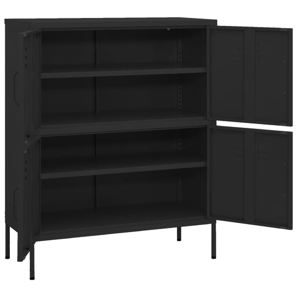 vidaXL Oppbevaringsskap svart 80x35x101,5 cm stål