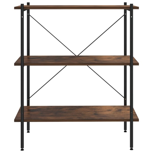vidaXL Hylle med 3 etasjer svart og naturell 80x40x92 cm