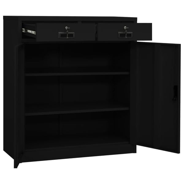 vidaXL kontorskab 90x40x102 cm stål sort