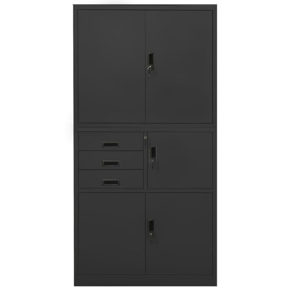vidaXL Kontorskap antrasitt 90x40x180 cm stål