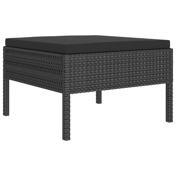 vidaXL loungesæt til haven 6 dele med hynder polyrattan sort