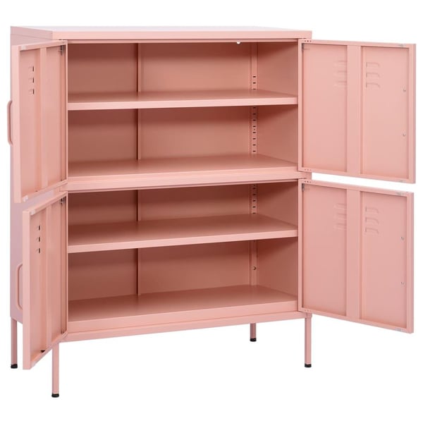 vidaXL Oppbevaringsskap rosa 80x35x101,5 cm stål
