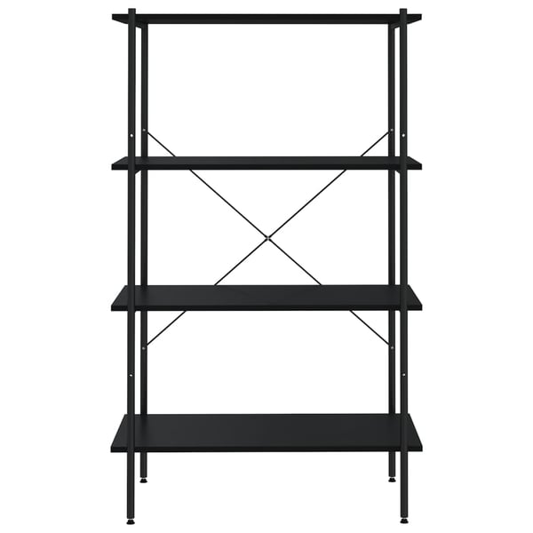 vidaXL 4-etasjers hylleenhet svart 80x40x130 cm