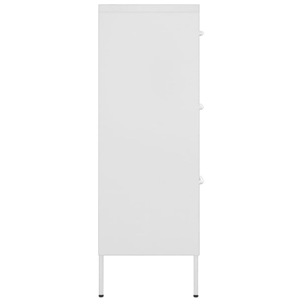 vidaXL Kommode hvit 80x35x101,5 cm stål