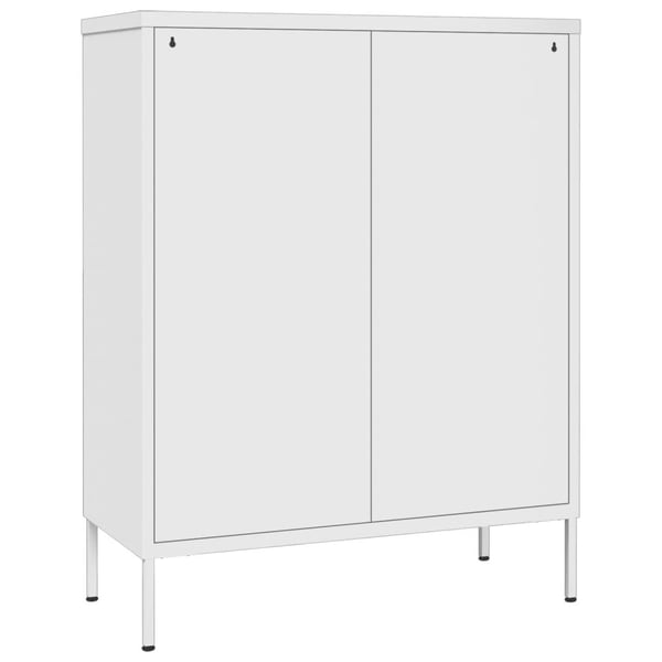 vidaXL Kommode hvit 80x35x101,5 cm stål