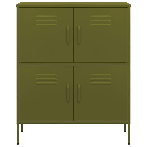 vidaXL Oppbevaringsskap olivengrønn 80x35x101,5 cm stål