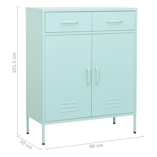 vidaXL Varastokaappi minttu 80x35x101,5 cm teräs